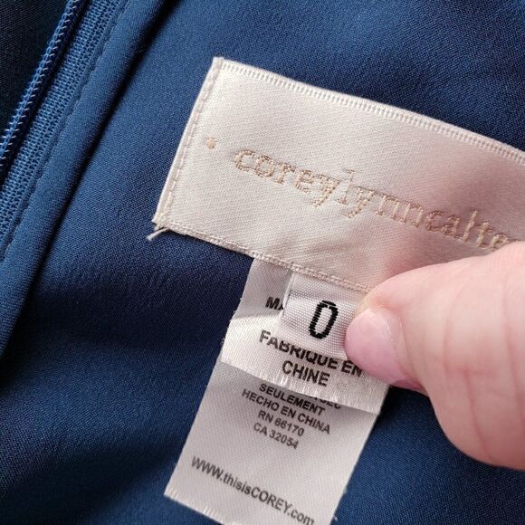 Corey Lynn Calter Anthropologie Dress Size 0 Blue Floral Wedding Guest Easter - Picture 9 of 10